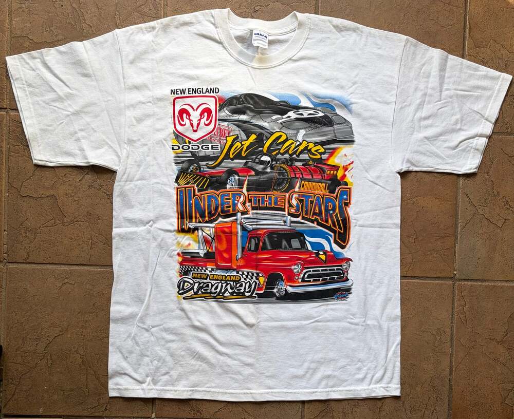 Vintage New England Dragway Jet Cars Under the Stars T Shirt XL Dodge Racing